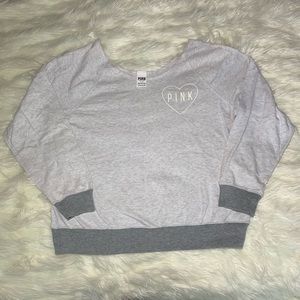 💖PINK VICTORIA’S SECRET Gray Sweatshirt Size L💕